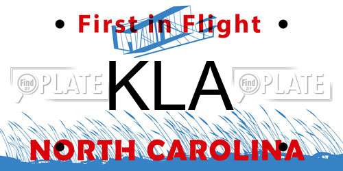 KLA North Carolina License Plate