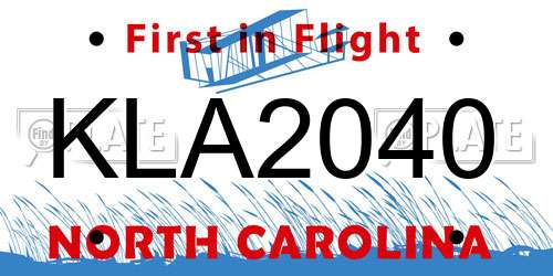 KLA2040 North Carolina License Plate