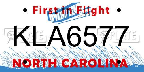 KLA6577 North Carolina License Plate