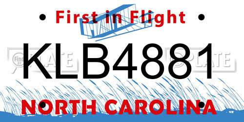 KLB4881 North Carolina License Plate