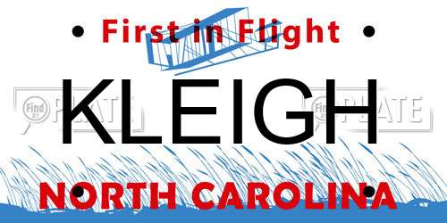 KLEIGH North Carolina License Plate