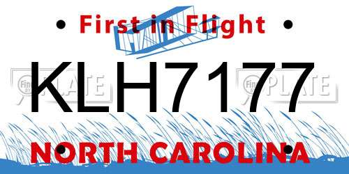 KLH7177 North Carolina License Plate