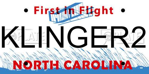 KLINGER2 North Carolina License Plate