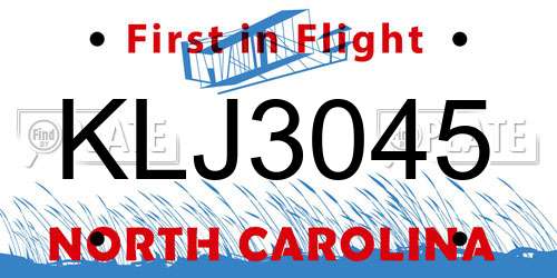 KLJ3045 North Carolina License Plate
