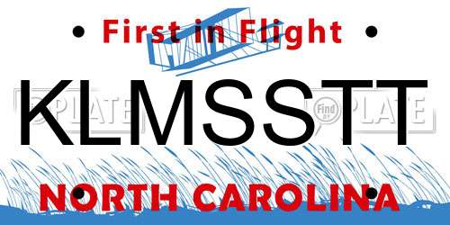 KLMSSTT North Carolina License Plate