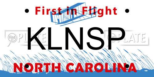 KLNSP North Carolina License Plate