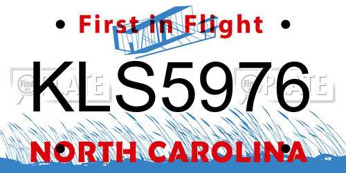 KLS5976 North Carolina License Plate