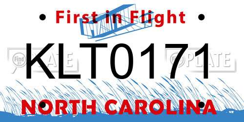 KLT0171 North Carolina License Plate