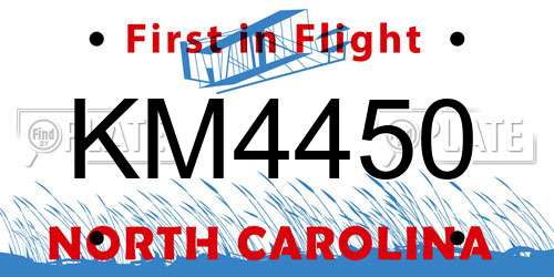KM4450 North Carolina License Plate
