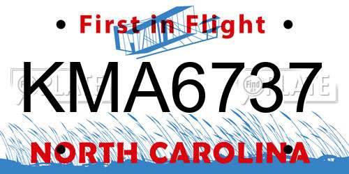 KMA6737 North Carolina License Plate