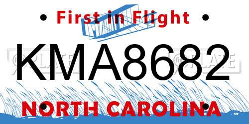 KMA8682 North Carolina License Plate