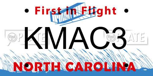 KMAC3 North Carolina License Plate