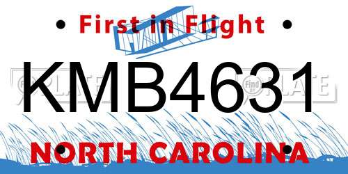 KMB4631 North Carolina License Plate