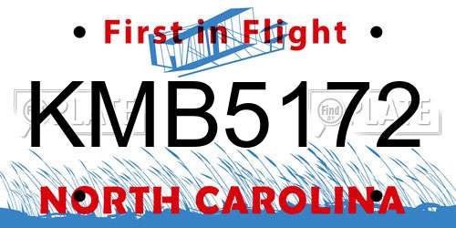 KMB5172 North Carolina License Plate