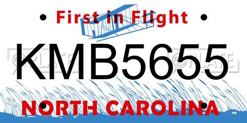KMB5655 North Carolina License Plate