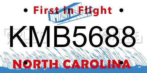 KMB5688 North Carolina License Plate
