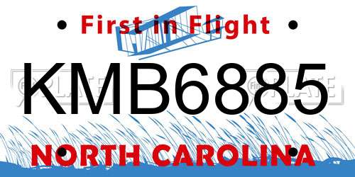 KMB6885 North Carolina License Plate