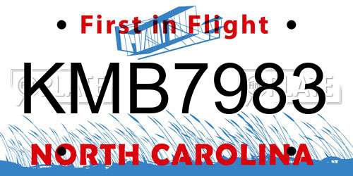 KMB7983 North Carolina License Plate