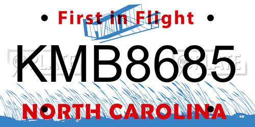 KMB8685 North Carolina License Plate