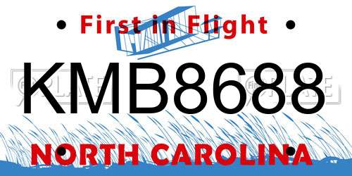 KMB8688 North Carolina License Plate