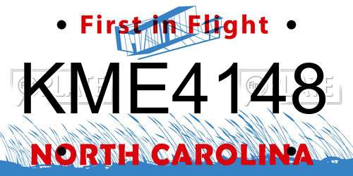 KME4148 North Carolina License Plate