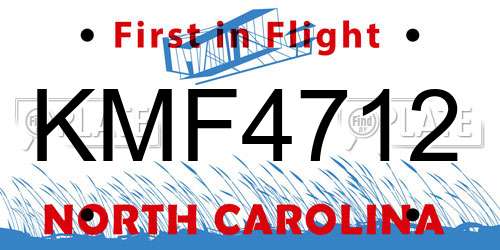 KMF4712 North Carolina License Plate