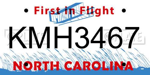 KMH3467 North Carolina License Plate