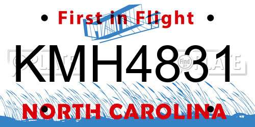 KMH4831 North Carolina License Plate