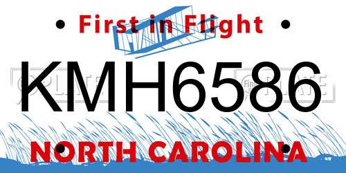 KMH6586 North Carolina License Plate