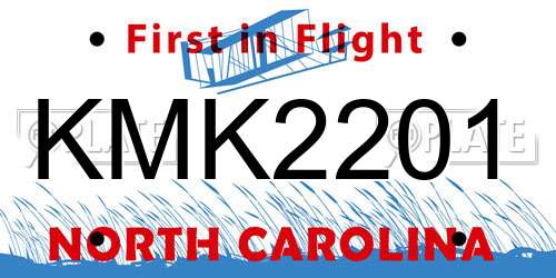 KMK2201 North Carolina License Plate