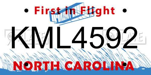 KML4592 North Carolina License Plate