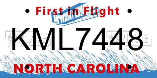 KML7448 North Carolina License Plate
