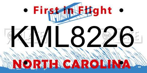 KML8226 North Carolina License Plate