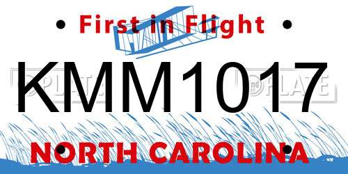 KMM1017 North Carolina License Plate