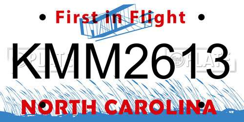 KMM2613 North Carolina License Plate