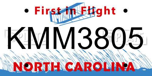 KMM3805 North Carolina License Plate