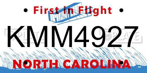 KMM4927 North Carolina License Plate