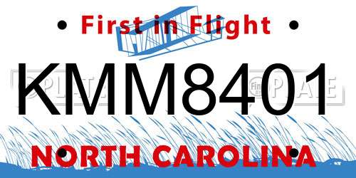 KMM8401 North Carolina License Plate