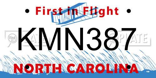 KMN387 North Carolina License Plate