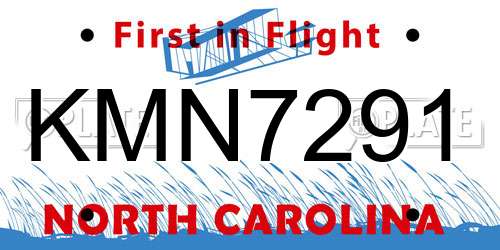 KMN7291 North Carolina License Plate