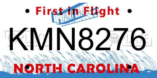 KMN8276 North Carolina License Plate