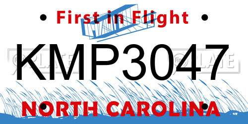 KMP3047 North Carolina License Plate