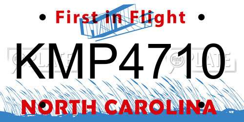 KMP4710 North Carolina License Plate