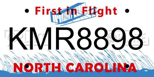 KMR8898 North Carolina License Plate
