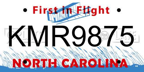 KMR9875 North Carolina License Plate