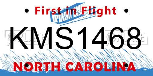KMS1468 North Carolina License Plate