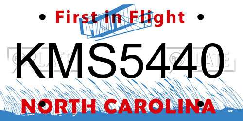 KMS5440 North Carolina License Plate