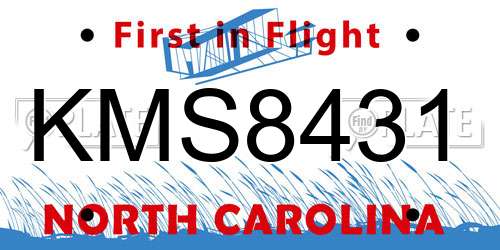 KMS8431 North Carolina License Plate