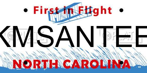 KMSANTEE North Carolina License Plate