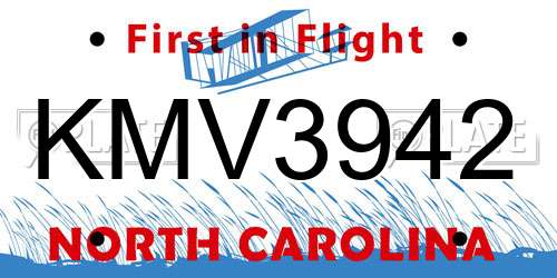 KMV3942 North Carolina License Plate